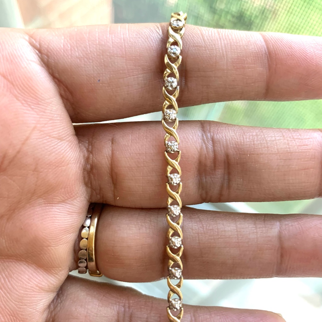 10kt Gold Diamond Womens Bracelet
